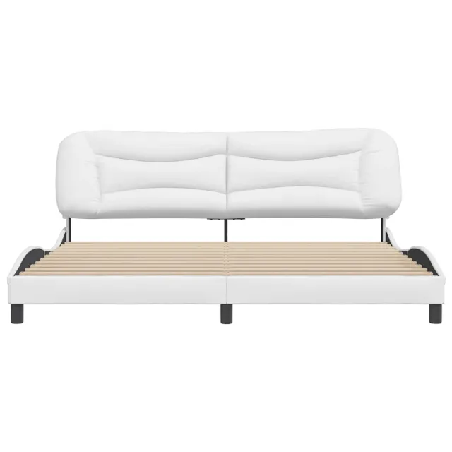 Cadre de lit sans matelas Hvar blanc 200x200 cm similicuir