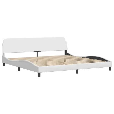 Cadre de lit sans matelas Hvar blanc 200x200 cm similicuir