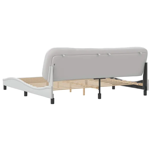 Cadre de lit sans matelas Hvar blanc 200x200 cm similicuir