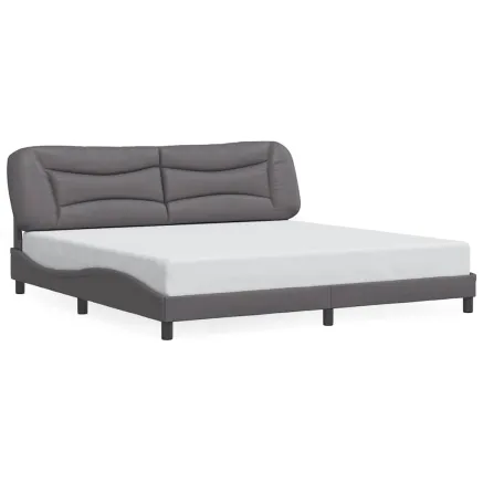 Cadre de lit sans matelas Hvar gris 200x200 cm similicuir 2