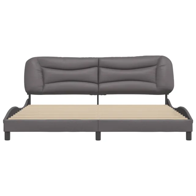 Cadre de lit sans matelas Hvar gris 200x200 cm similicuir