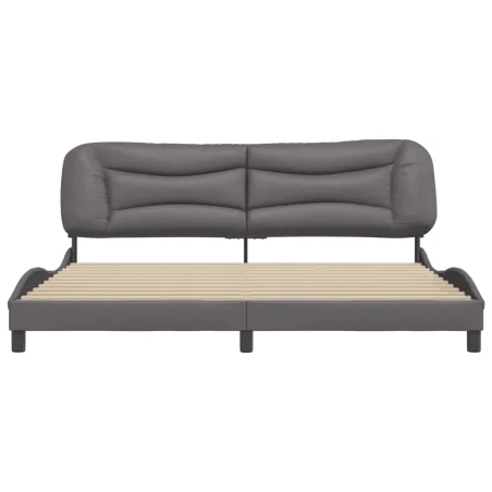 Cadre de lit sans matelas Hvar gris 200x200 cm similicuir