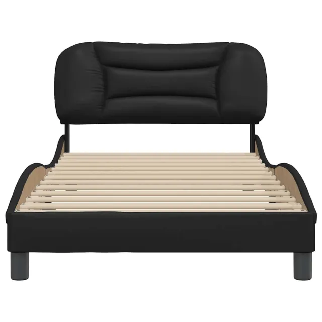 Cadre de lit sans matelas Hvar noir 100x203 cm similicuir