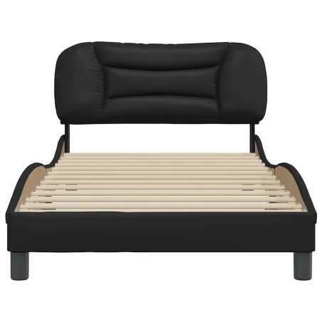 Cadre de lit sans matelas Hvar noir 100x203 cm similicuir