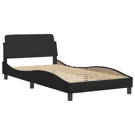Cadre de lit sans matelas Hvar noir 100x203 cm similicuir