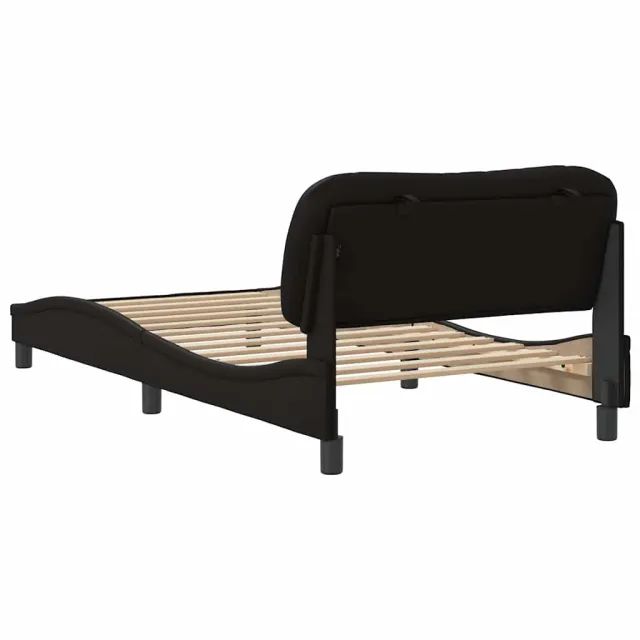 Cadre de lit sans matelas Hvar noir 100x203 cm similicuir