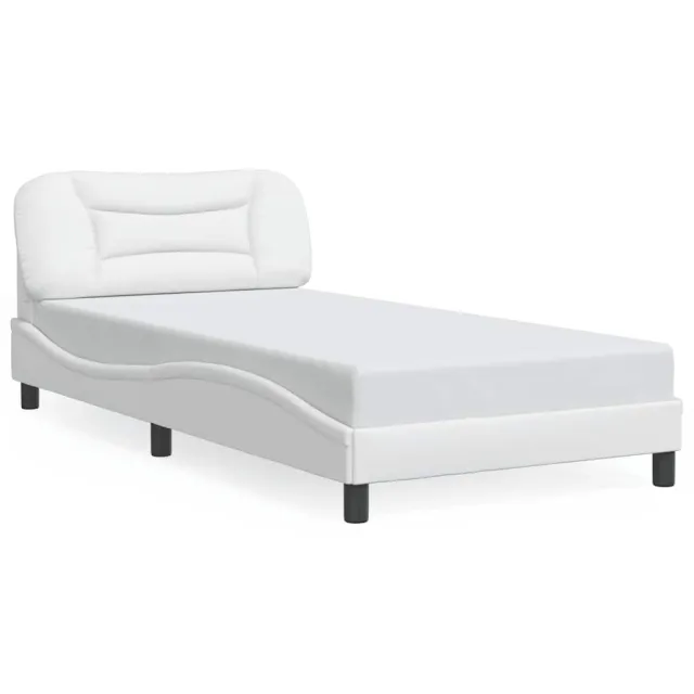 Cadre de lit sans matelas Hvar blanc 100x203 cm similicuir