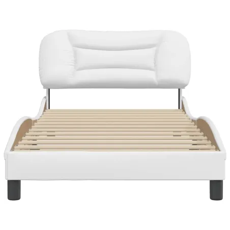Cadre de lit sans matelas Hvar blanc 100x203 cm similicuir