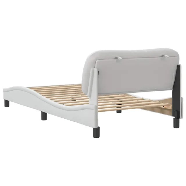 Cadre de lit sans matelas Hvar blanc 100x203 cm similicuir