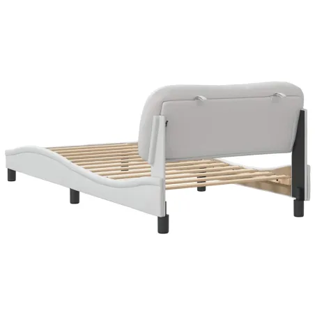 Cadre de lit sans matelas Hvar blanc 100x203 cm similicuir