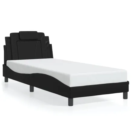 Cadre de lit Viana sans matelas noir 80x200 cm similicuir 2