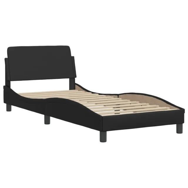 Cadre de lit Viana sans matelas noir 80x200 cm similicuir