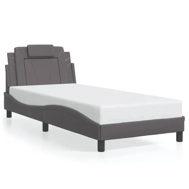Cadre de lit Viana sans matelas gris 80x200 cm similicuir