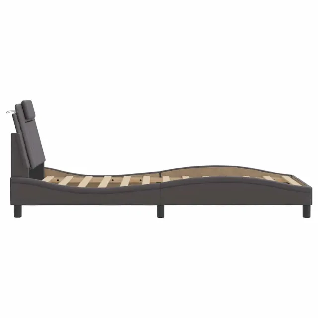 Cadre de lit Viana sans matelas gris 80x200 cm similicuir