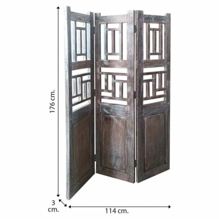 Paravent Alexandra House Living Marron Acacia Bois de manguier 3 x 176 2