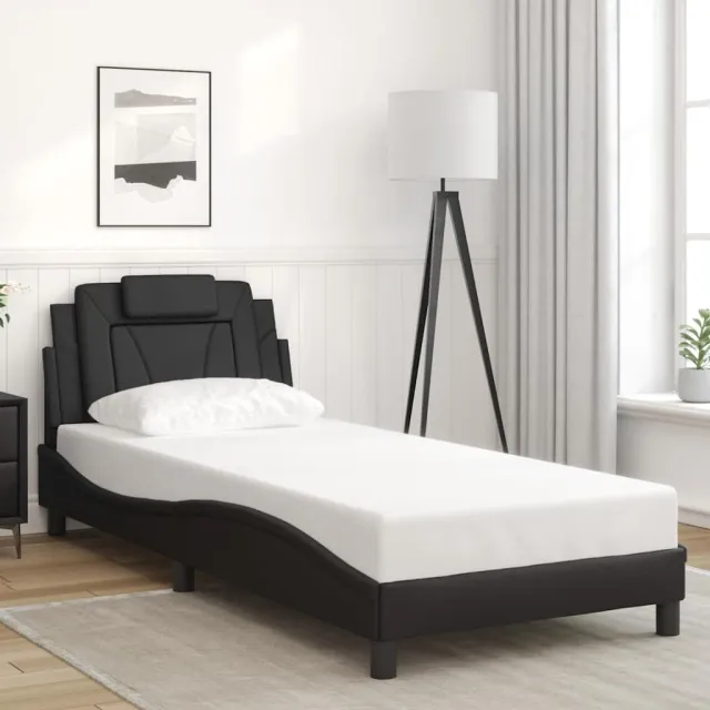 Cadre de lit Viana sans matelas noir 90x190 cm similicuir
