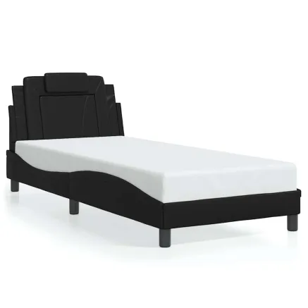 Cadre de lit Viana sans matelas noir 90x190 cm similicuir 2
