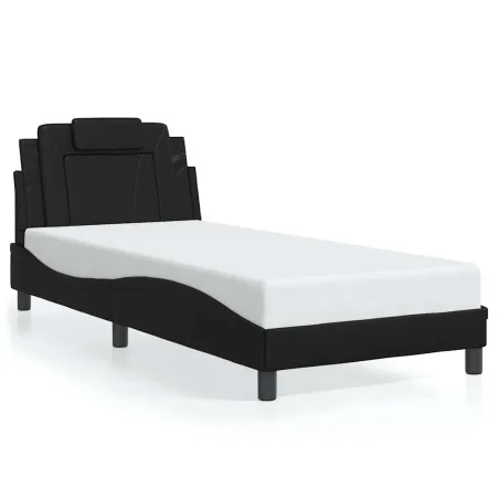 Cadre de lit Viana sans matelas noir 90x190 cm similicuir