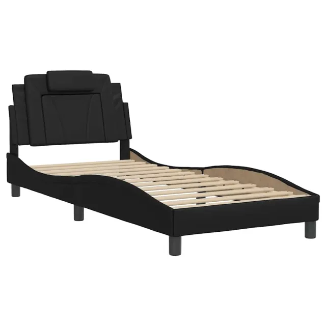 Cadre de lit Viana sans matelas noir 90x190 cm similicuir