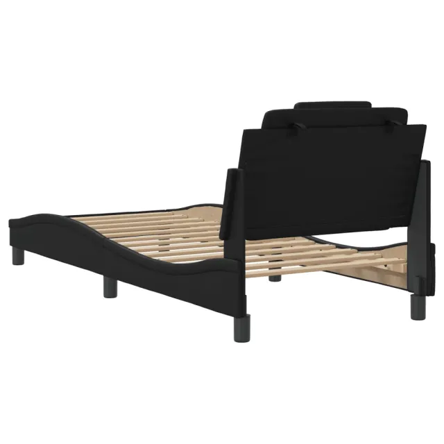 Cadre de lit Viana sans matelas noir 90x190 cm similicuir
