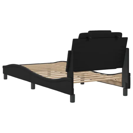 Cadre de lit Viana sans matelas noir 90x190 cm similicuir