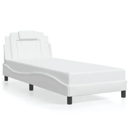 Cadre de lit Viana sans matelas blanc 90x190 cm similicuir 2
