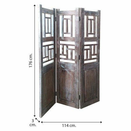 Folding screen Alexandra House Living Brown Acacia Mango wood 3 x 176