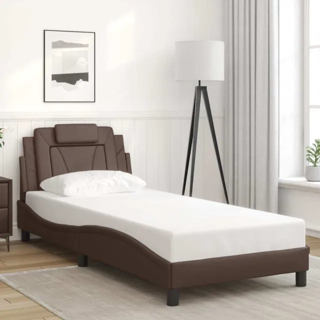Cadre de lit Viana sans matelas marron 90x190 cm similicuir