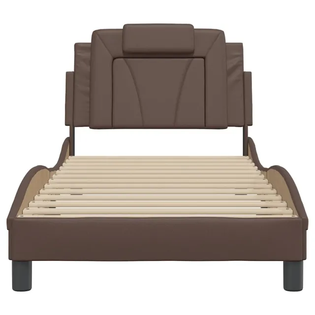 Cadre de lit Viana sans matelas marron 90x190 cm similicuir