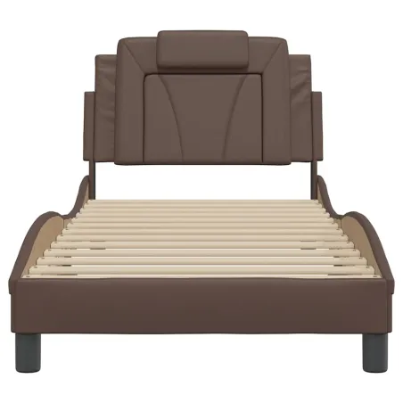 Cadre de lit Viana sans matelas marron 90x190 cm similicuir