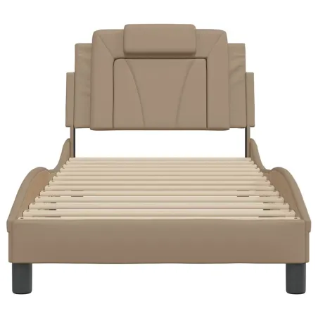 Cadre de lit Viana sans matelas cappuccino 90x190 cm similicuir