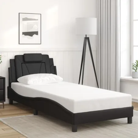 Cadre de lit Viana sans matelas noir 90x200 cm similicuir
