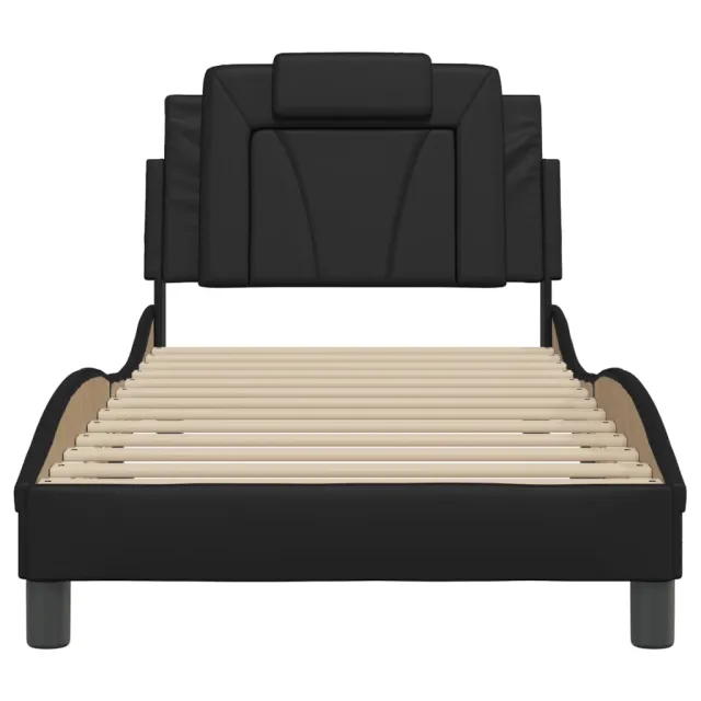 Cadre de lit Viana sans matelas noir 90x200 cm similicuir