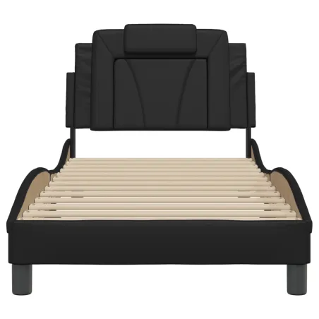 Cadre de lit Viana sans matelas noir 90x200 cm similicuir