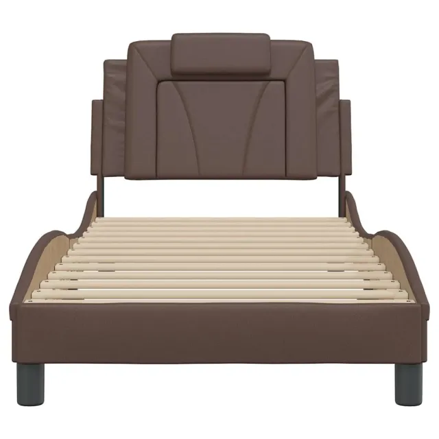 Cadre de lit Viana sans matelas marron 90x200 cm similicuir