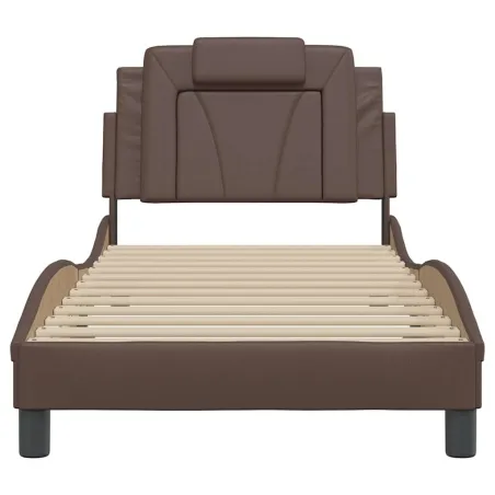 Cadre de lit Viana sans matelas marron 90x200 cm similicuir