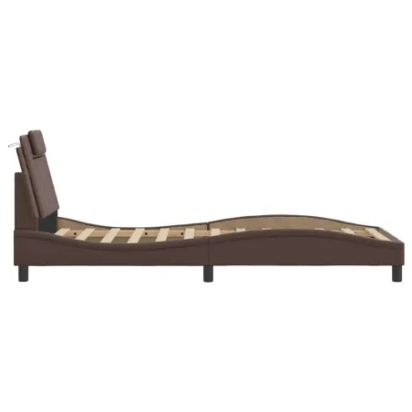 Cadre de lit Viana sans matelas marron 90x200 cm similicuir
