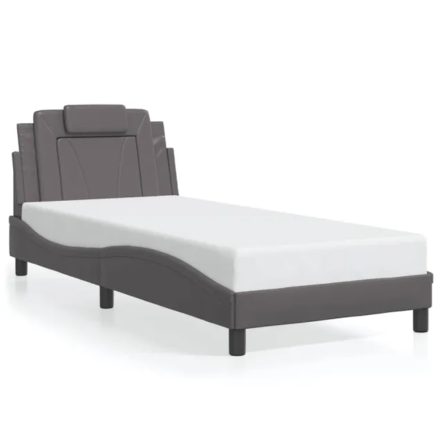 Cadre de lit Viana sans matelas gris 90x200 cm similicuir