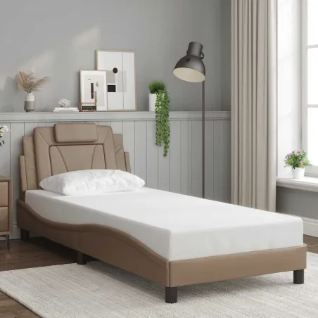 Cadre de lit Viana sans matelas cappuccino 90x200 cm similicuir