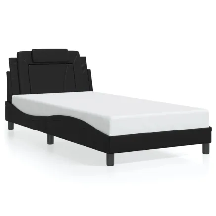 Cadre de lit Viana sans matelas noir 100x200 cm similicuir 2
