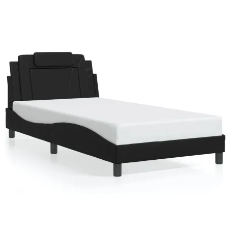 Cadre de lit Viana sans matelas noir 100x200 cm similicuir