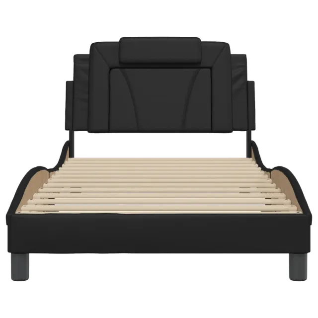 Cadre de lit Viana sans matelas noir 100x200 cm similicuir