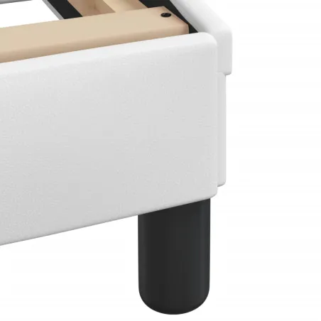 Cadre de lit Viana sans matelas blanc 100x200 cm similicuir