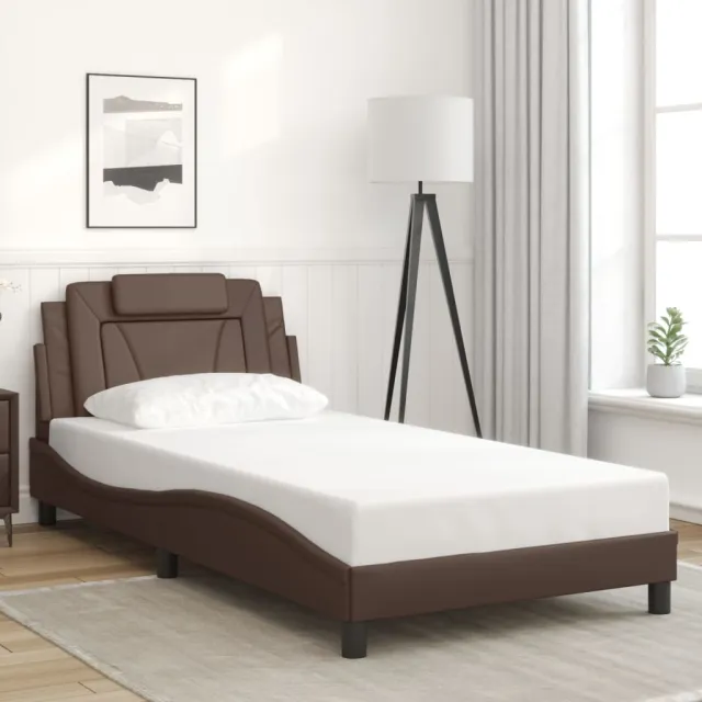 Cadre de lit Viana sans matelas marron 100x200 cm similicuir