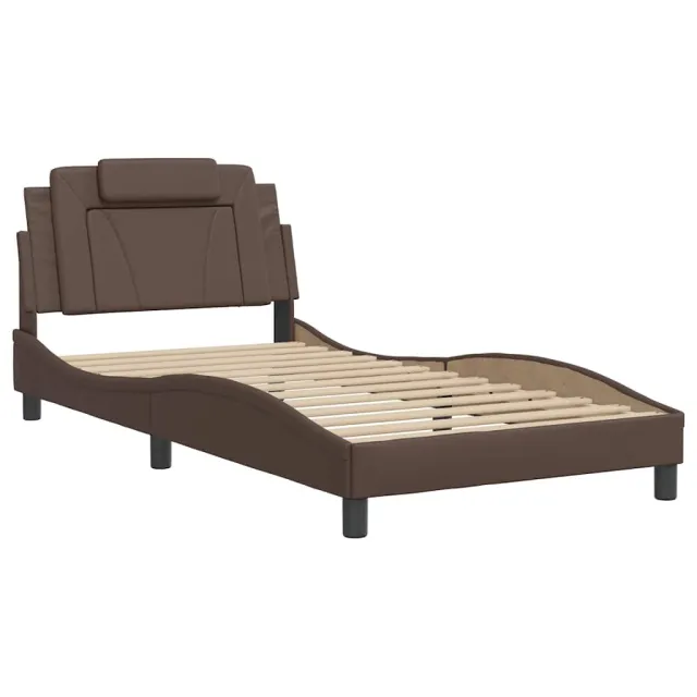 Cadre de lit Viana sans matelas marron 100x200 cm similicuir