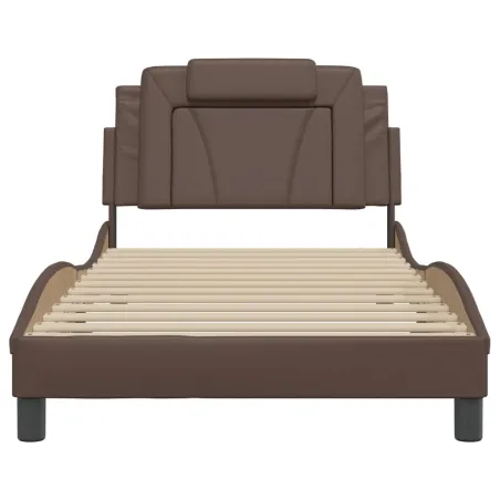 Cadre de lit Viana sans matelas marron 100x200 cm similicuir