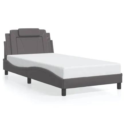 Cadre de lit Viana sans matelas gris 100x200 cm similicuir 2