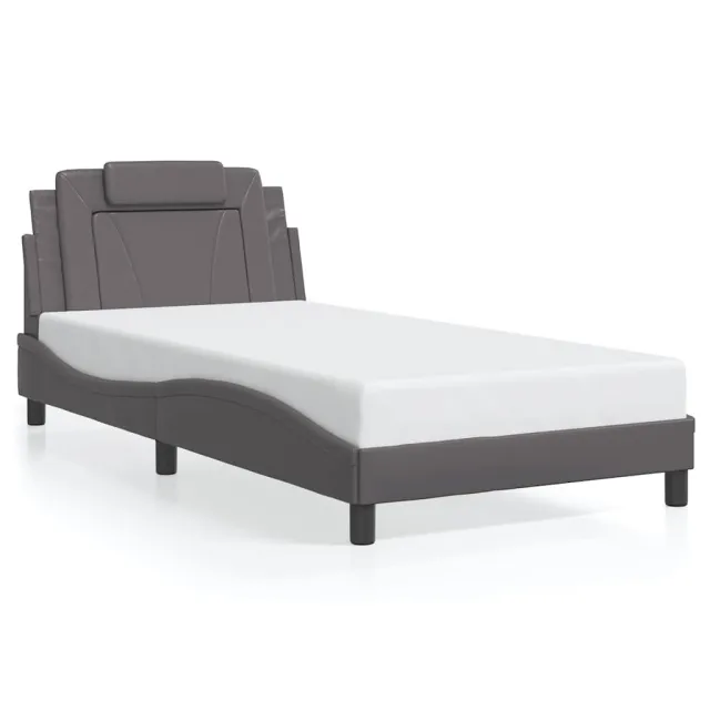 Cadre de lit Viana sans matelas gris 100x200 cm similicuir