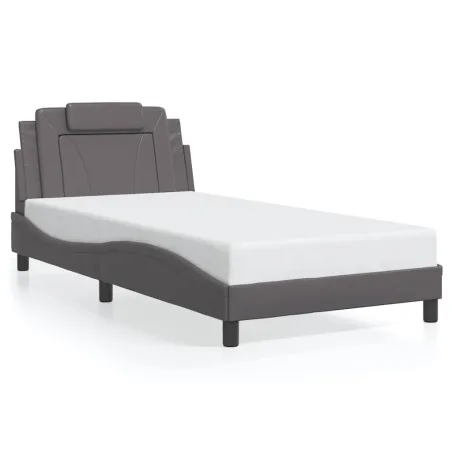 Cadre de lit Viana sans matelas gris 100x200 cm similicuir