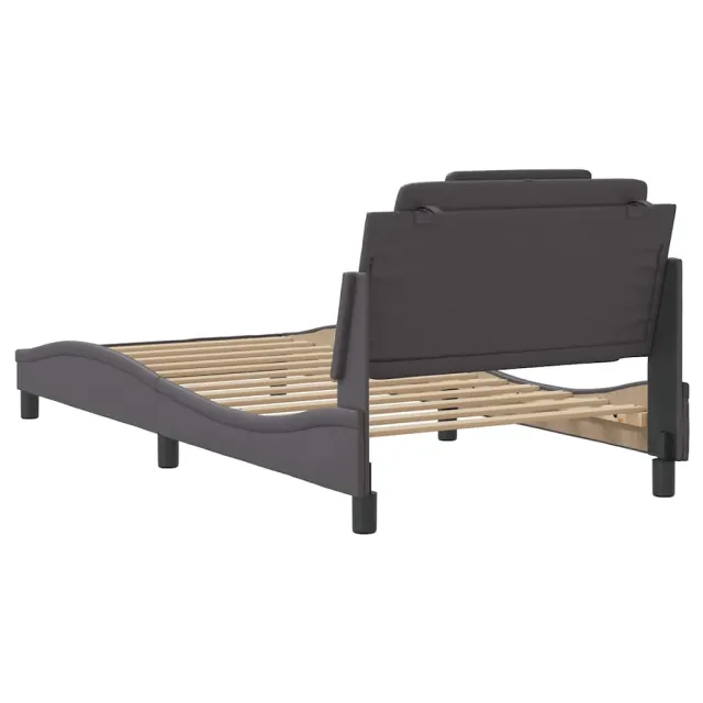 Cadre de lit Viana sans matelas gris 100x200 cm similicuir